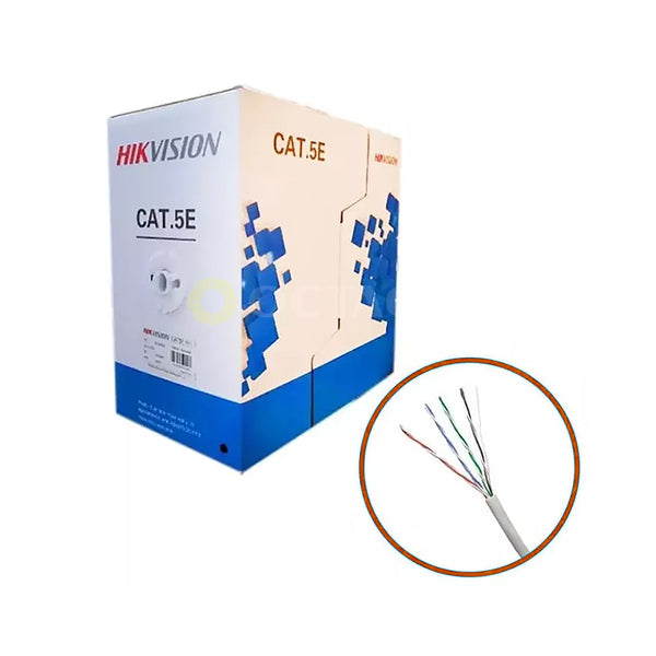 BOBINA CABLE DE RED HIKVISION UTP CAT5E DS-1LN5E-E/E INTERIOR GRIS 100% 305MTS 
