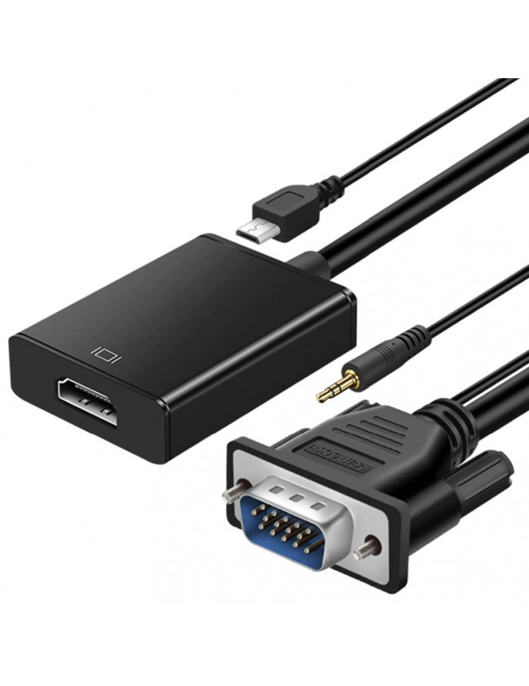 ADAPTADOR VGA (M) A HDMI (H) CON AUDIO