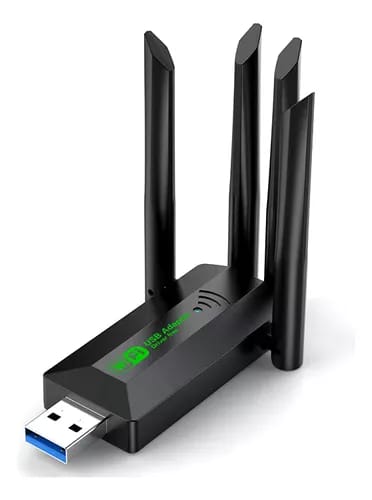 ADAPTADOR INALAMBRICO 4 ANTENAS WIFI USB AC1300 BANDA DUAL