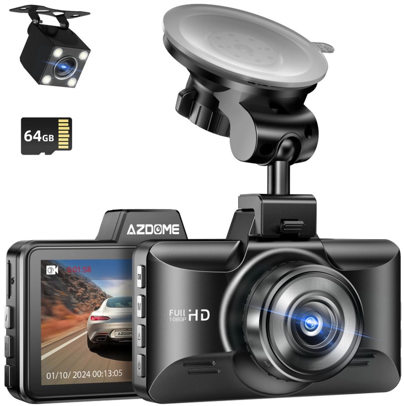 CÁMARA VEHICULAR M01 PRO (DASHCAM) 1080P DELANTERA Y TRASERA