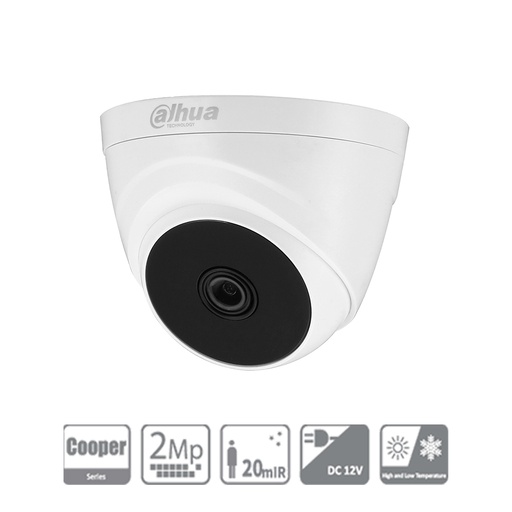 [DH-HAC-T1A21N-0280B] CAMARA DOMO DAHUA 2MP 1080P DH-HAC-T1A21N PLASTICA INTERIOR 2.8 MM