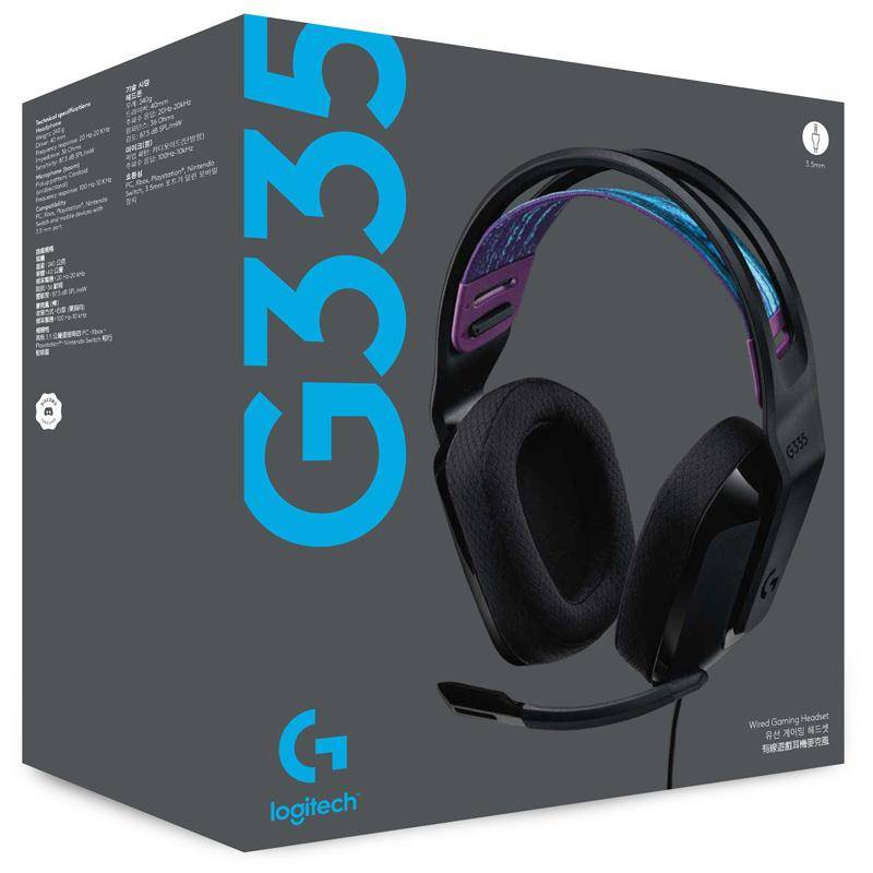 AUDIFONOS GAMING G335 NEGRO LOGITECH ALAMBRICOS 20HZ-20KHZ